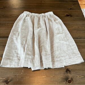 notPERFECTLINEN Natural Linen Midi Skirt